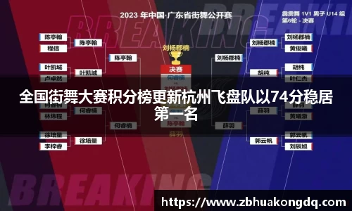 全国街舞大赛积分榜更新杭州飞盘队以74分稳居第一名